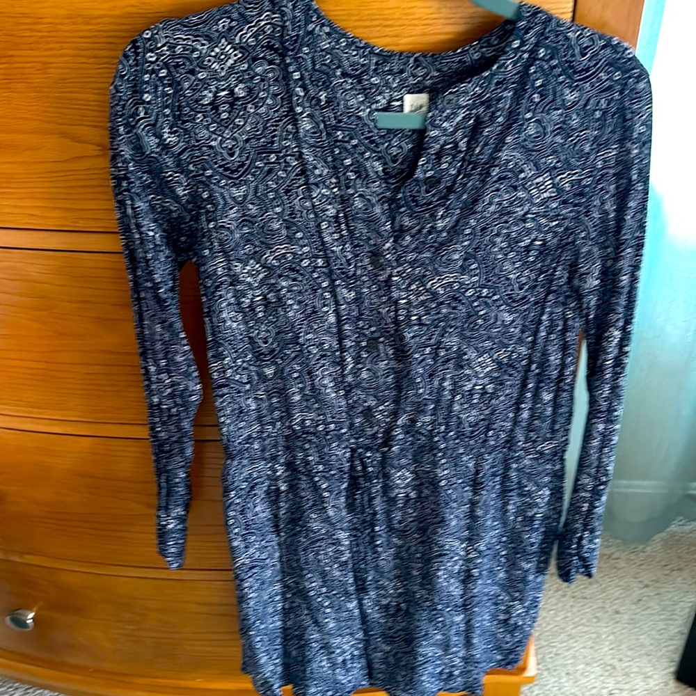 Gap women’s paisley print cotton drawstring waist casual dress, M worn Twice